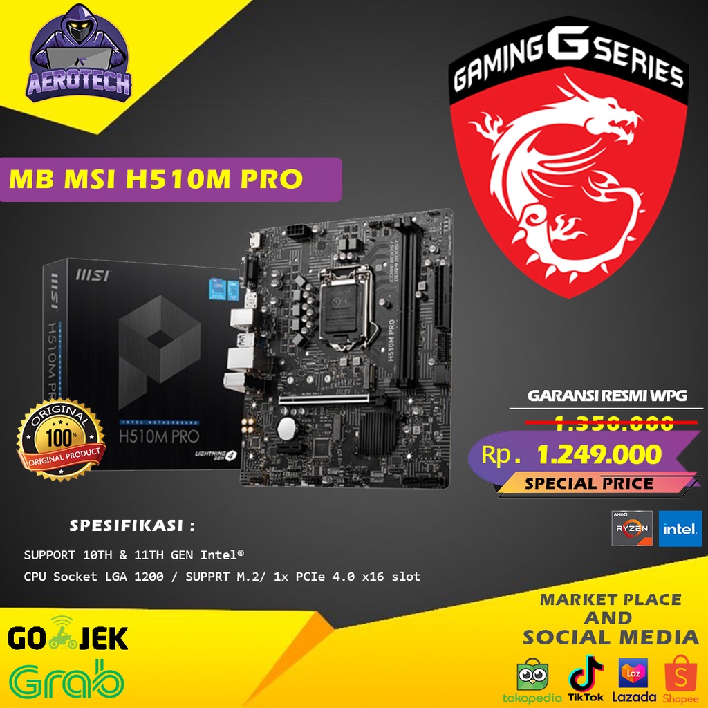 MSI H510M PRO (Intel LGA 1200, Gen 11, Gen 10) JOS GANDOS BOSKUH