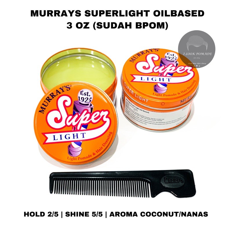 MURRAY'S / MURRAYS SUPERLIGHT POMADE SUDAH TERDAFTAR BPOM 3 OZ MURRAY FREE SISIR SAKU