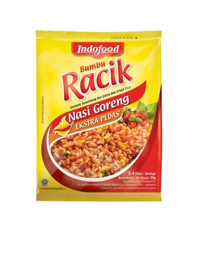 

Indofood racik nasi goreng extra pedas 20gr