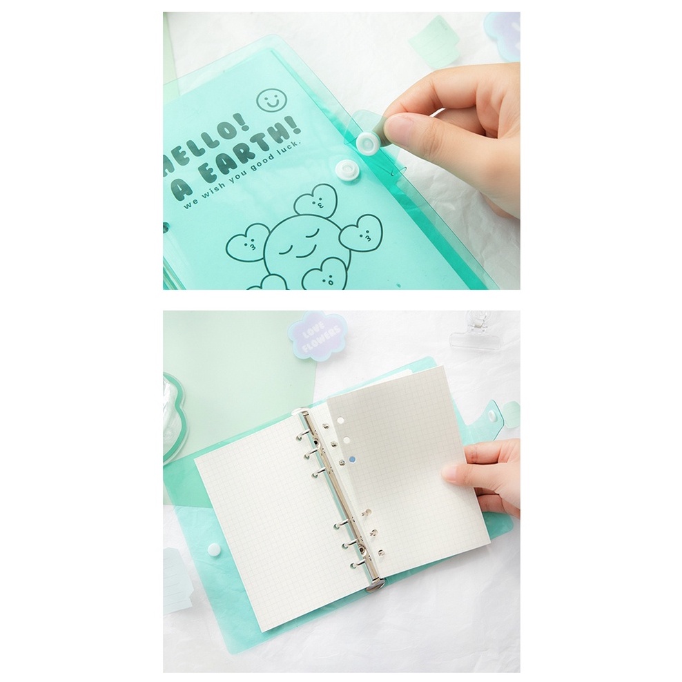 

ROSYPOSY HELLO TRANSPARENT CANDY COLOR - A6 LOOSE LEAF BINDER NOTEBOOK