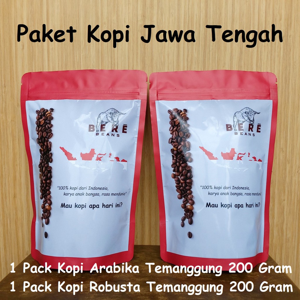 

PAKET KOPI PROVINSI JAWA TENGAH TEMANGGUNG Indonesia Arabika dan Robusta 200 GRAM Biji Bubuk Bean