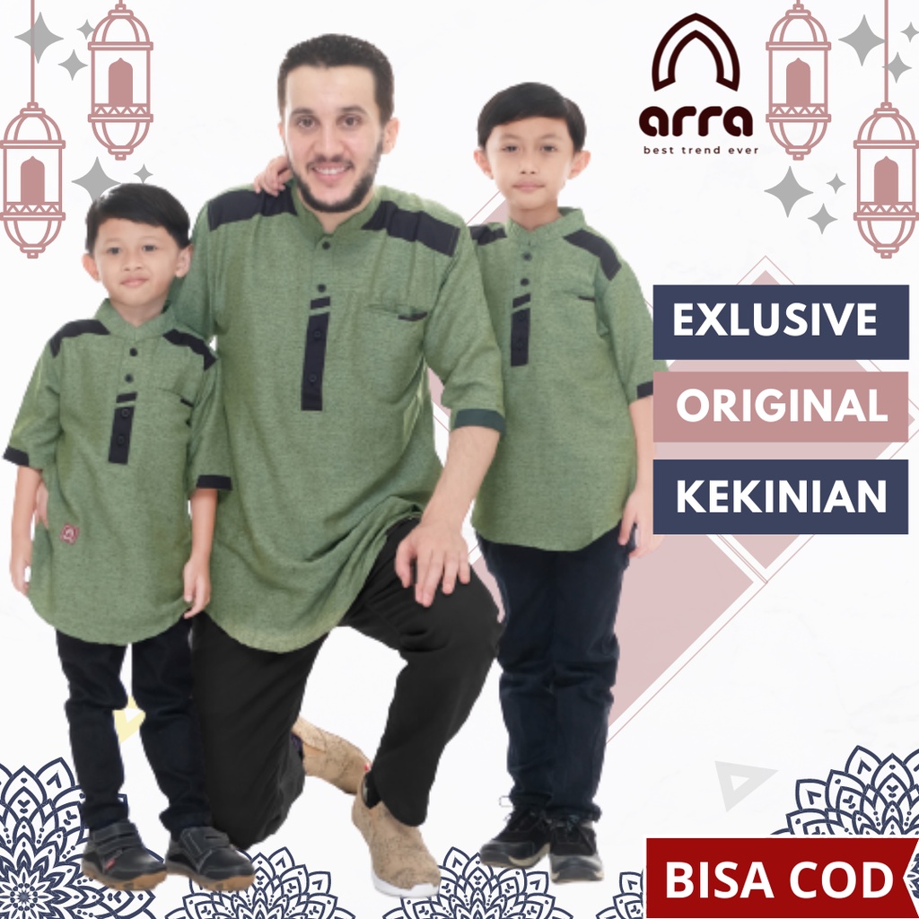 Koko couple ayah dan anak Baku koko ayah anak laki-laki pria dewasa tangan pendek 3/4 original baju koko anak laki-laki remaja koko sarimbit lebaran 2022 nibras