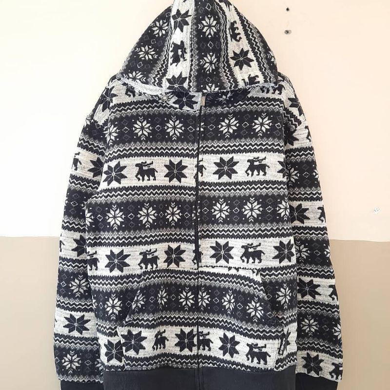 JACKET ZIPHODIE ALVINCLO HITAM PUTIH ORIGINAL SECOND BRANDED