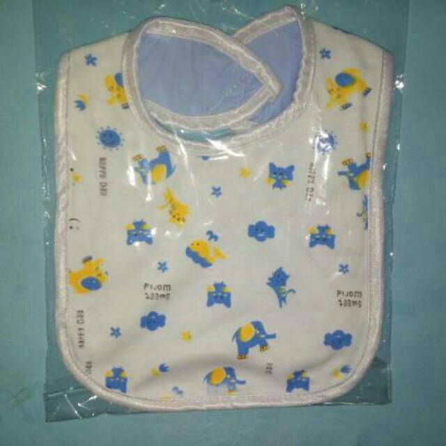 3 pcs Slabber Celemek  Alas Makan Bayi model perekat PUTIH MOTIF