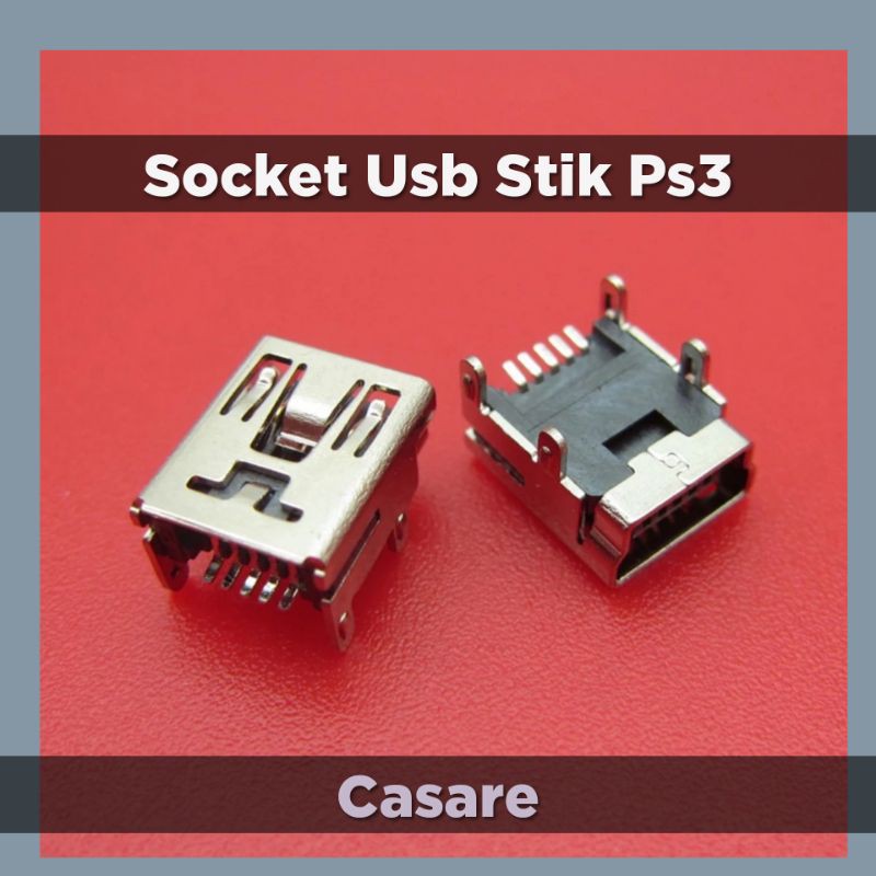 Usb Socket Stik Ps3 Kaki Tempel + Berdiri