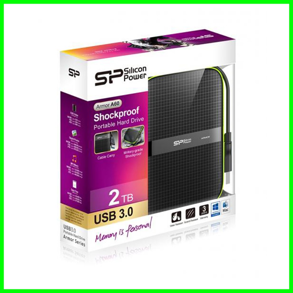 Silicon Power Armor A60 2TB HDD External Hardisk Eksternal ShockProof