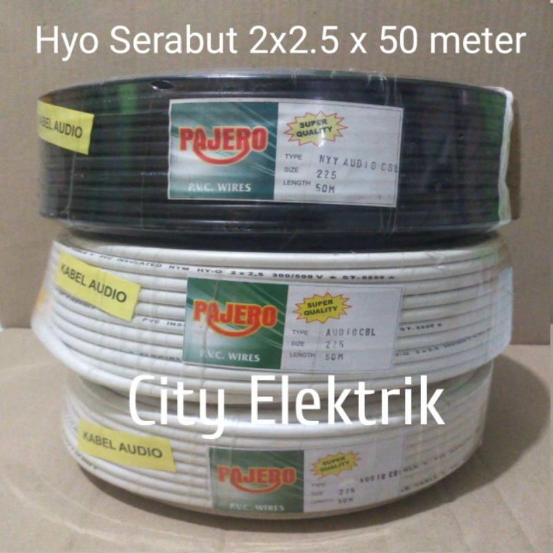 Kabel Listrik Serabut Pajero 2X2.5 Panjang 50 Meter Full