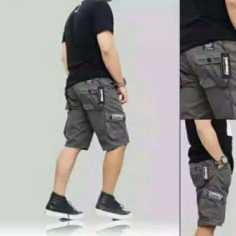Celana pendek cargo thrasher 28-33 HITAM MOCA GREY CREAM murah berkualitas