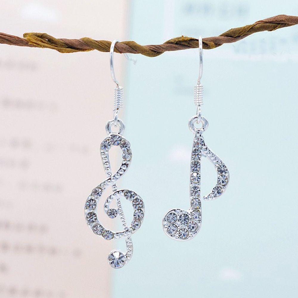 Needway Anting Perhiasan Top Panas Musik Note Drop Musim Panas Kristal Menjuntai