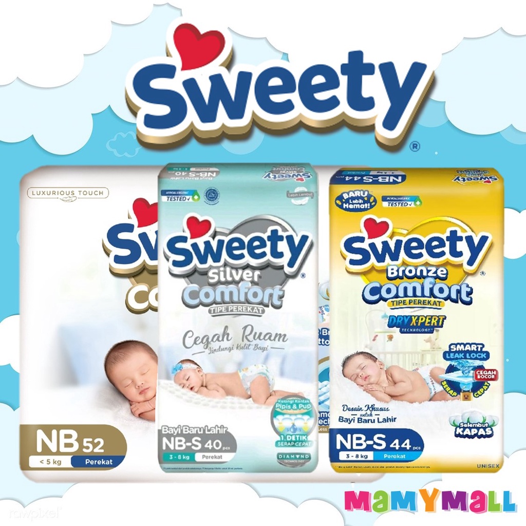 pampers SWEETY new born dry x-pert GOLD SILVER BRONZE dryxpert dry xpert COMFORT perekat popok bayi 