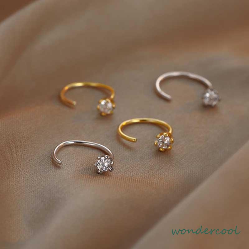 Anting Zirkon Temperamen Fashion Wanita Tidur Gratis Melepas Anting-Anting Trendi Yang Indah-Won