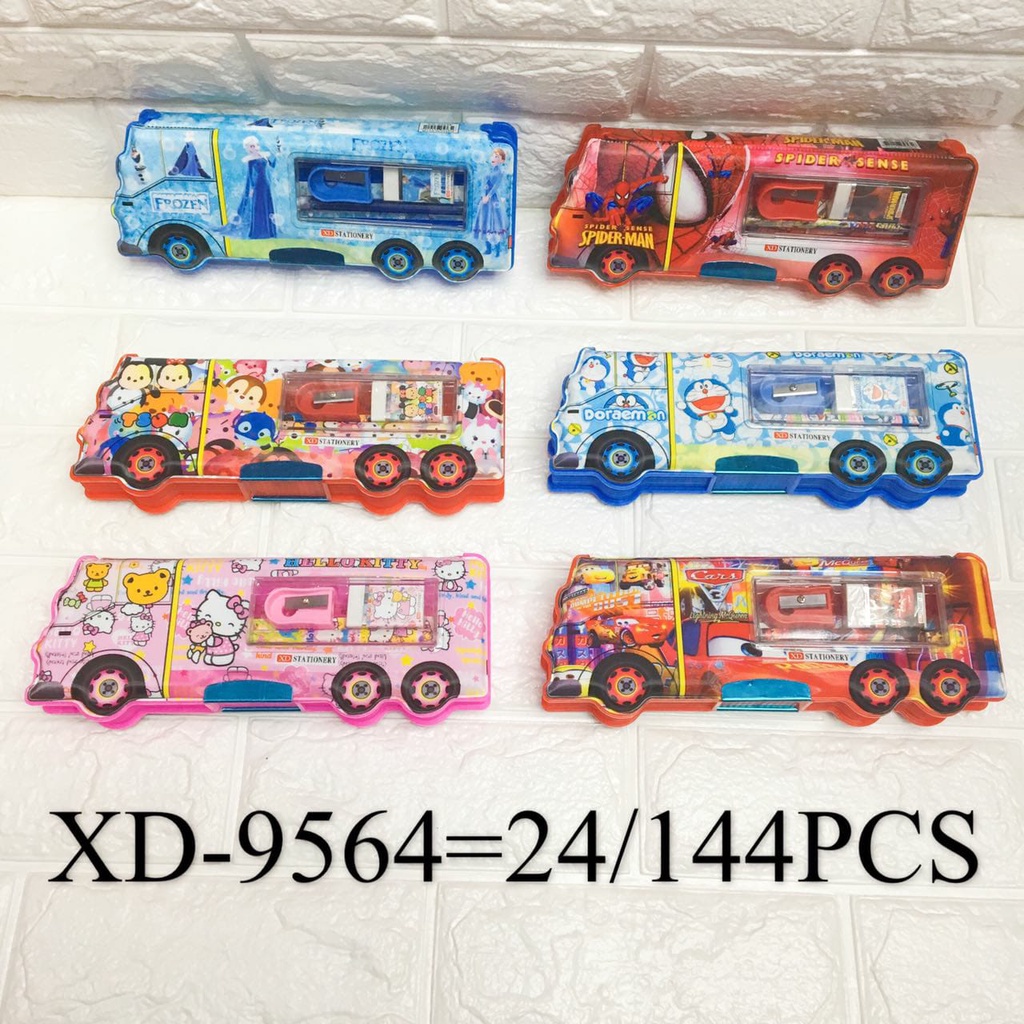 

AS888 - Kotak Pensil Magnet Bentuk Bis 2 Sisi Xd-9564h Plus Isi Karakter Kartun