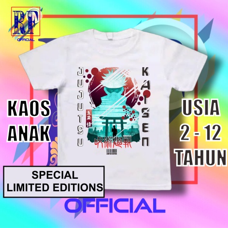 KAOS ANAK ANIME JUJUTSU KAISEN 0 / GOJO SATORU / LIMITED EDITIONS T-SHIRT ANIME MANGA JUJUTSU KAISEN