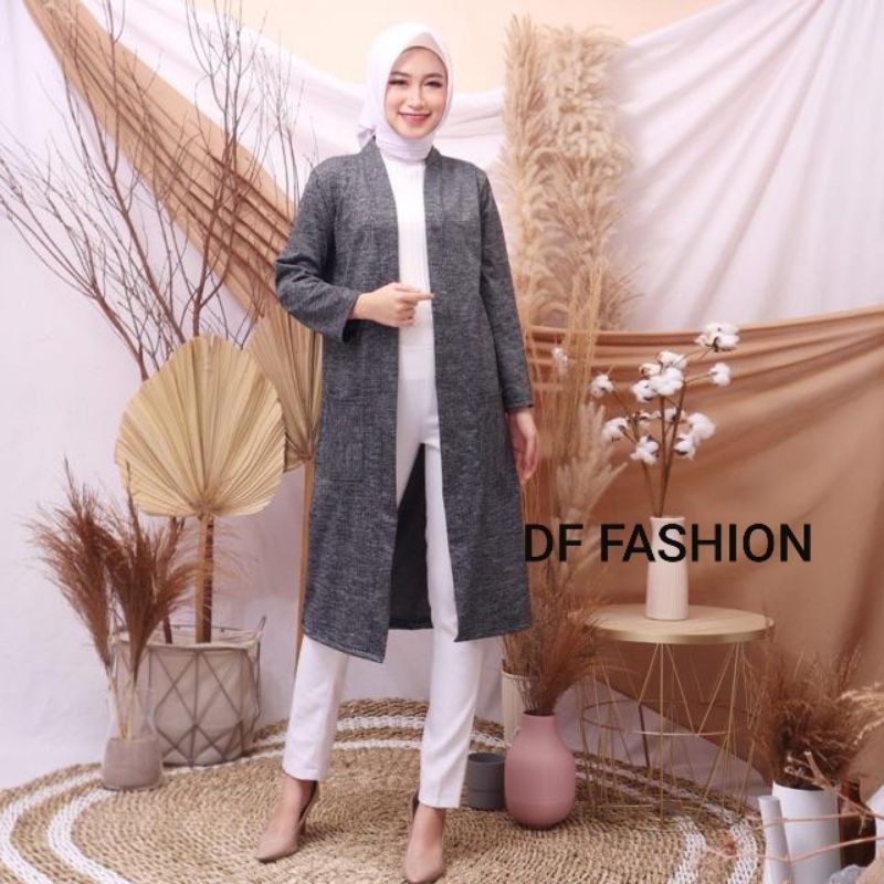 LONG CARDIGAN KOTAK, CARDIGAN WANITA /TUNIK CARDIGAN