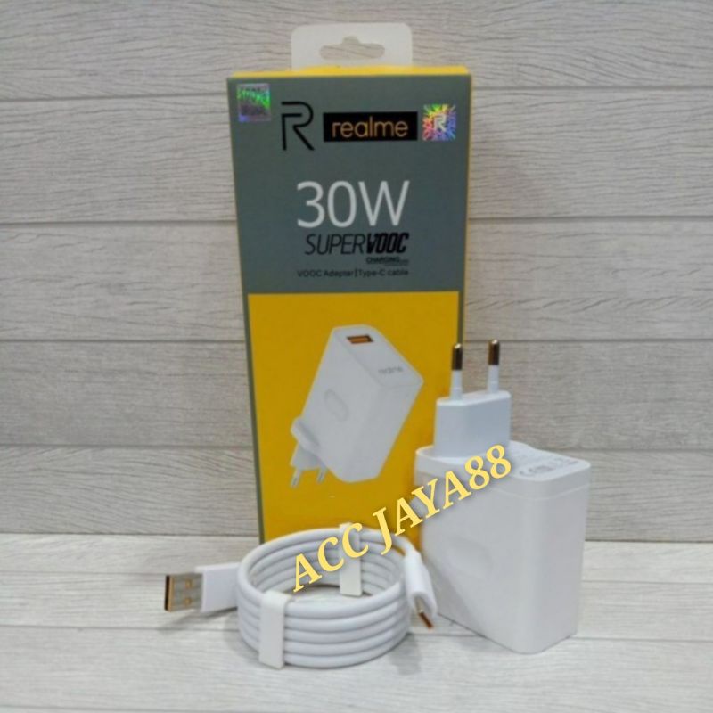 CHARGER REALME C25 REALME C17 REALME C15 REALME NARZO 30A ORIGINAL 100% SUPER VOOC 30Watt