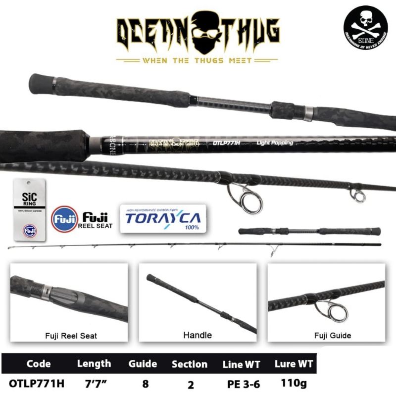 joran light popping Bone ocean thug 7'7&quot; pe3-6