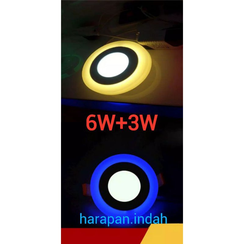 DOWNLIGHT LED PANEL 2 WARNA 6+3 WATT READY BULAT