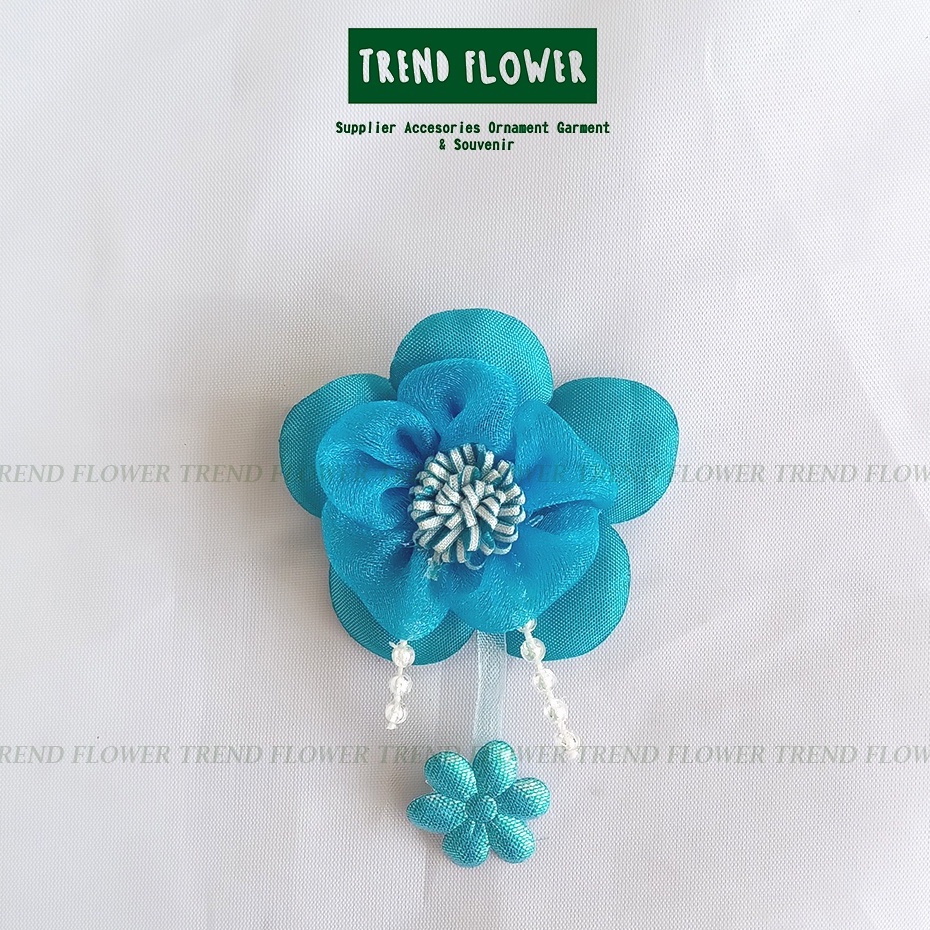Bunga Organdi KORSASE BIRU hiasan seserahan souvenir pernikahan murah unik