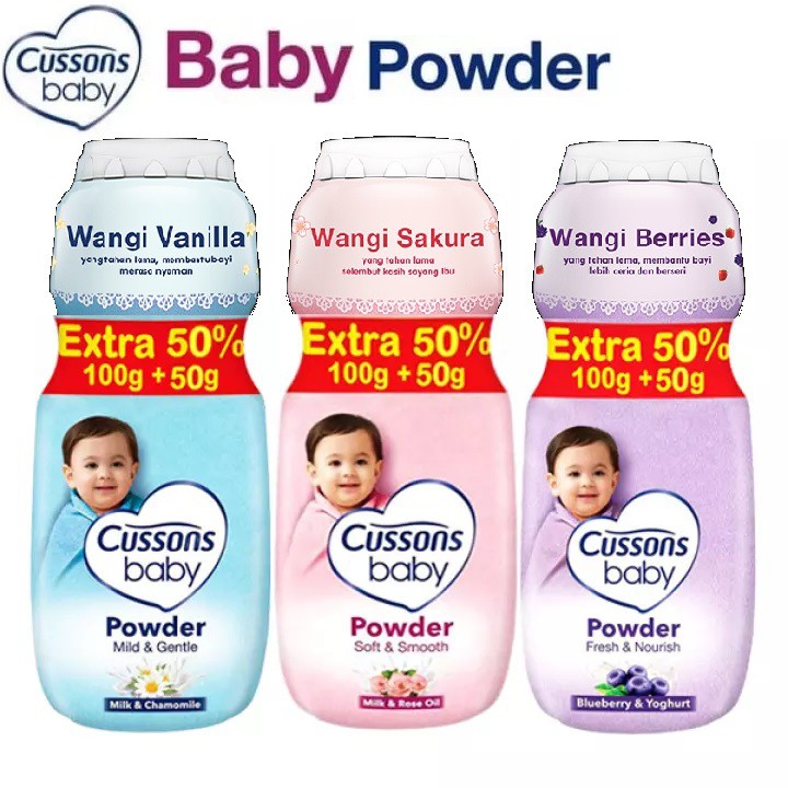 Cussons Baby Powder / Bedak Tabur Bayi Kecil 50 + 25 gr