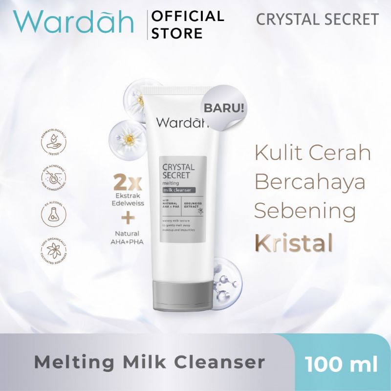 Wardah Crystal Secret Melting Milk Cleanser With Natural AHA+PHA 100ml