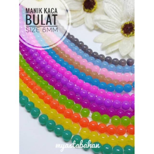 Manik Kaca Bulat 6mm