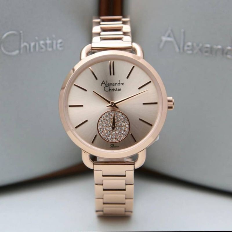 Jam Tangan Alexander Christie Wanita original full rosegold ac2907