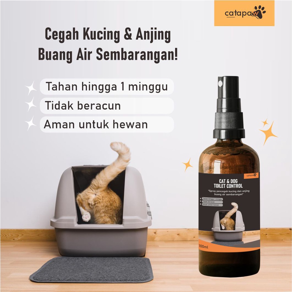 Catapaw Pet Toilet Control Kucing Anjing Potty Training Spray Melatih Pipis Kucing Anjing / Pee and Poop Control Cat Repellent