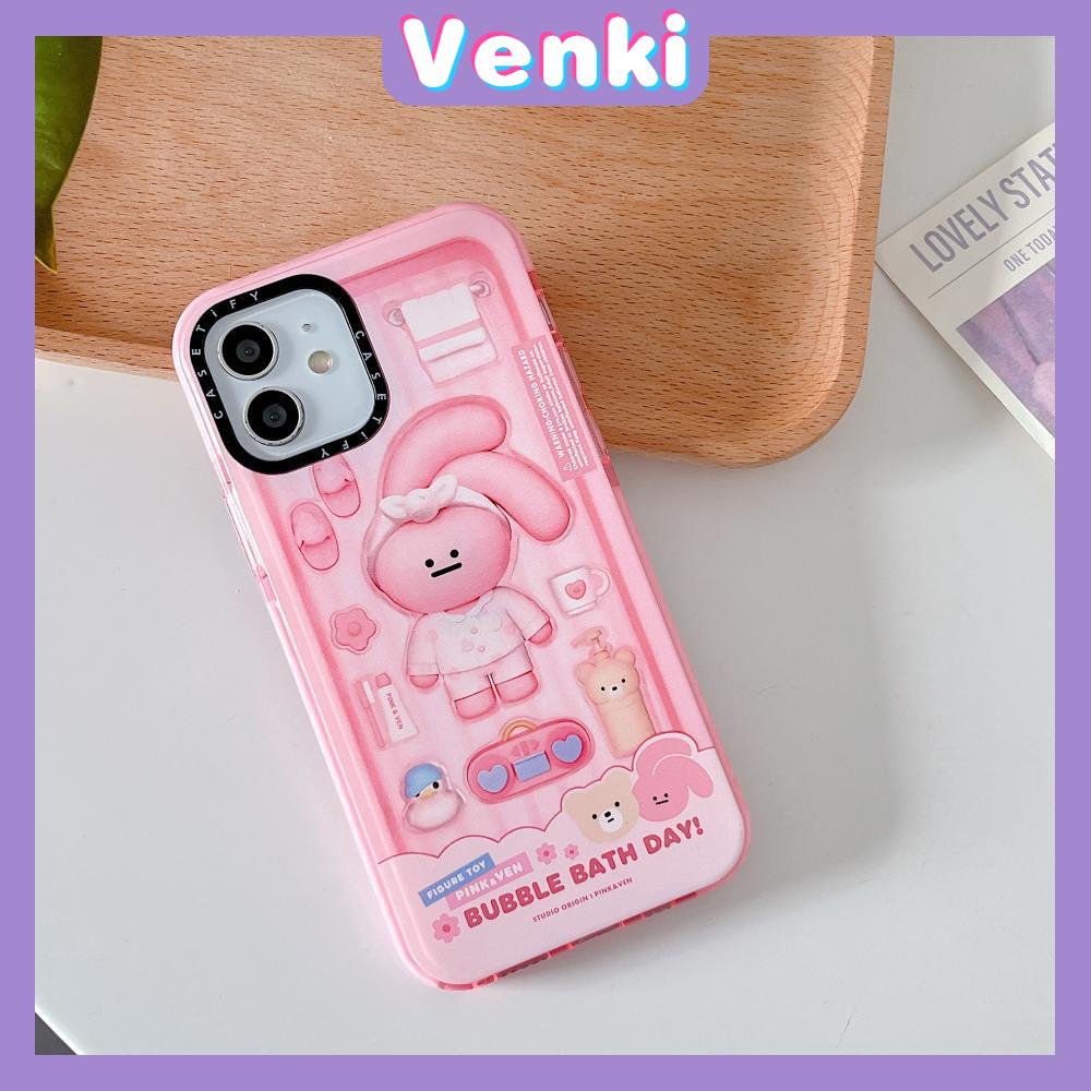 iPhone Case Thick Silicone Soft Case Clear Case Shockproof Camera Protection Pink Bear Cartoon Cute Compatible For iPhone 11 iPhone 13 Pro Max iPhone 12 Pro Max iPhone 7 Plus xr