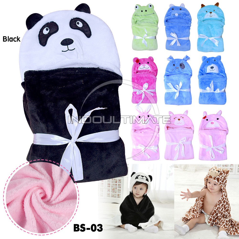 Selimut Bayi Topi BS-03 Selimut Anak Lembut Flacee Baru Lahir Newborn Alas Kain Bedong Bayi