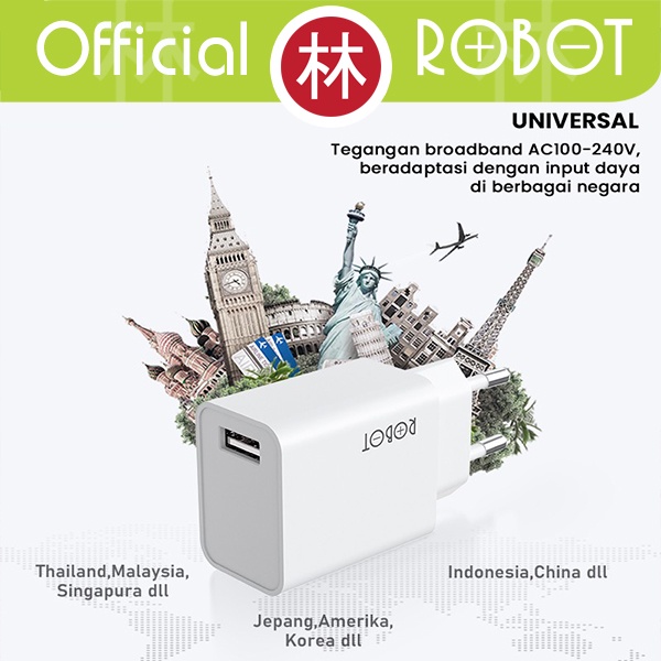 ROBOT RT-F1 Single Port Quick Charger 3A Fast Charging 18W