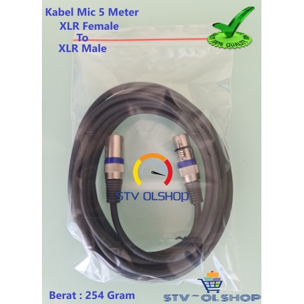 Kabel Mic 5 Meter Full / XLR Male To XLR Female new CANARE