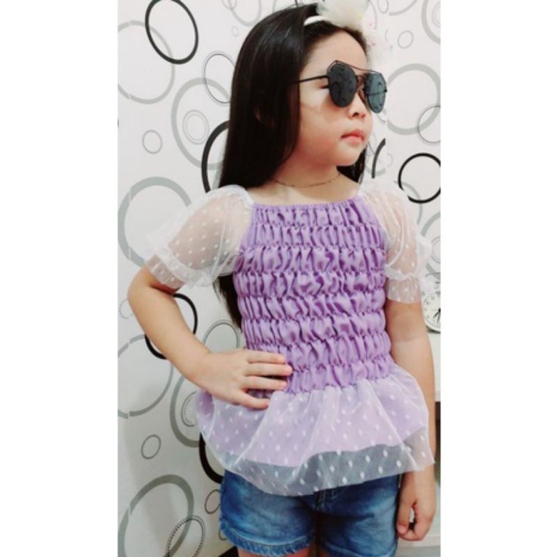 Sasa sabrina anak/baju anak sabrina/atasan anak kekinian