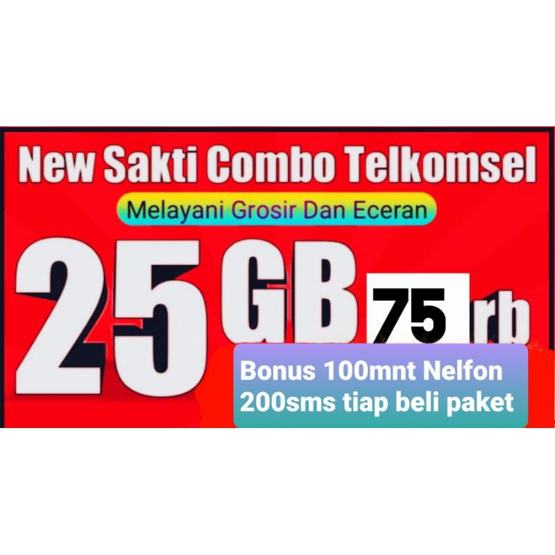 Kartu Sakti Telkomsel As Combo 25gb 75rb Shopee Indonesia