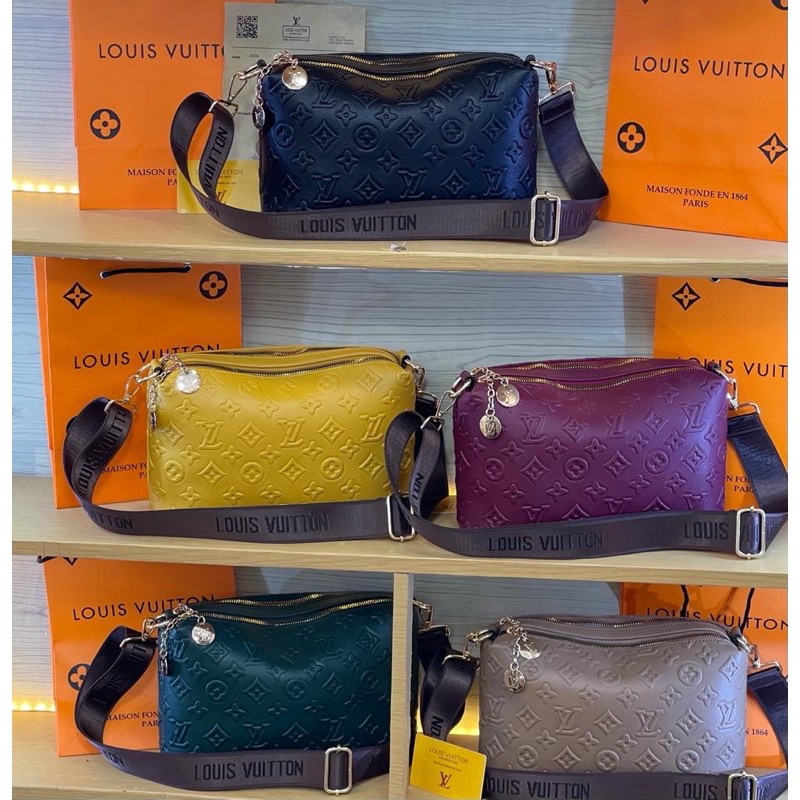 HEIKO - best seller tas wanita selempang import sling bag - eLVi KARDASHIAN EMBOSS 2RUANG