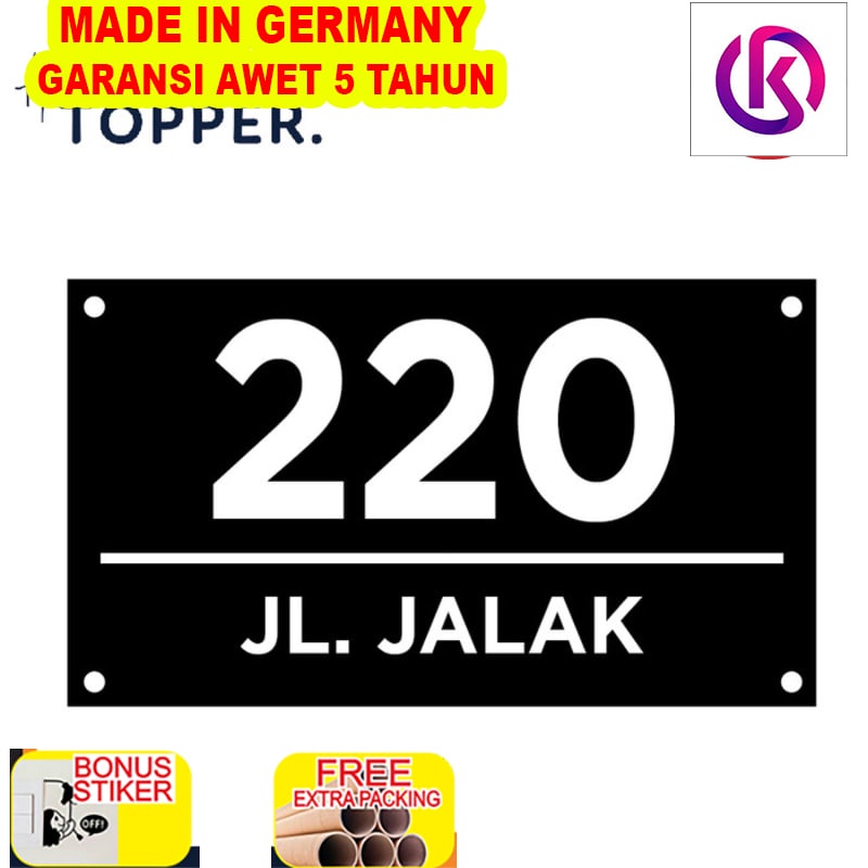 

Grosir NOMOR RUMAH SIMPLE CUSTOM 30x17 / NOMOR RUMAH ACRYLIC