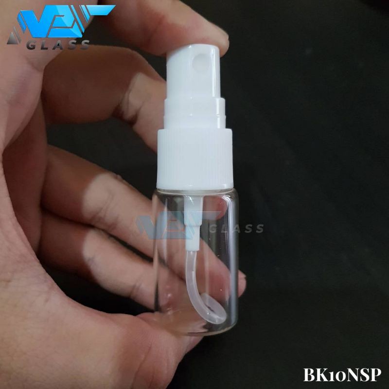 botol kaca bening 10ml tutup spray / botol spray 10ml kaca