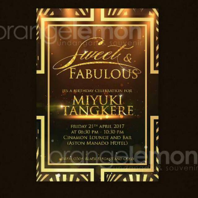 Undangan Ulang Tahun Dewasa Sweet Fabulous Elegan Modern Gold And Glitter Night Life Shopee Indonesia