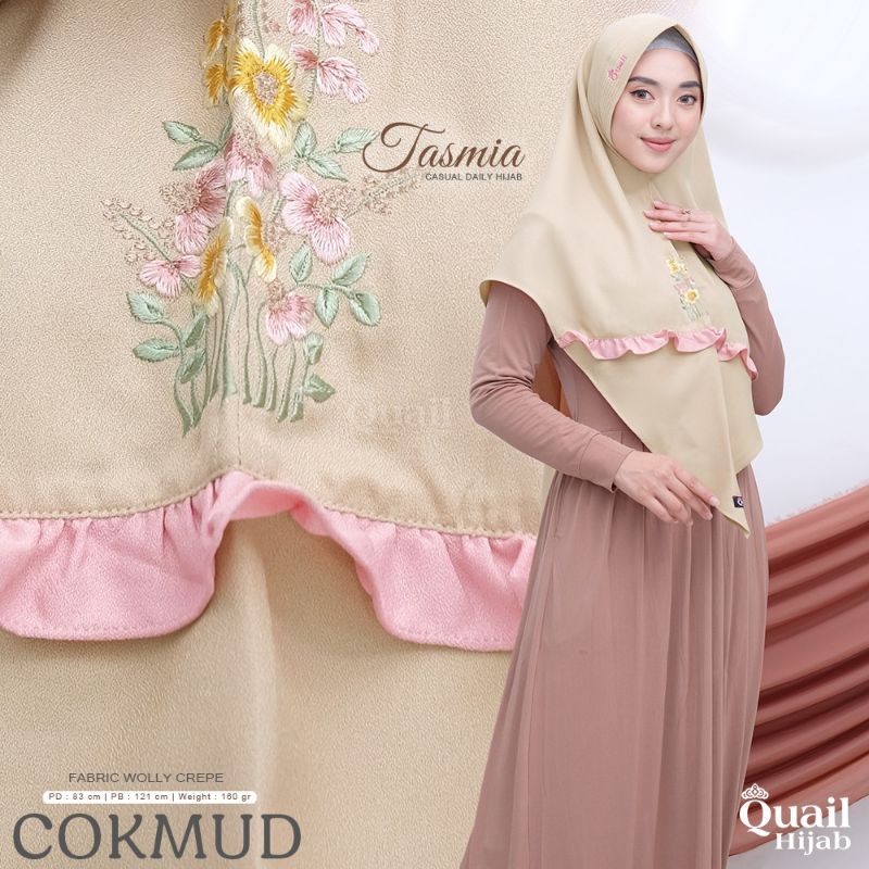 TASMIA ORIGINAL QUAIL HIJAB | JILBAB RENDA QUAIL | PAD QUAIL | JILBAB BORDIR QUAIL