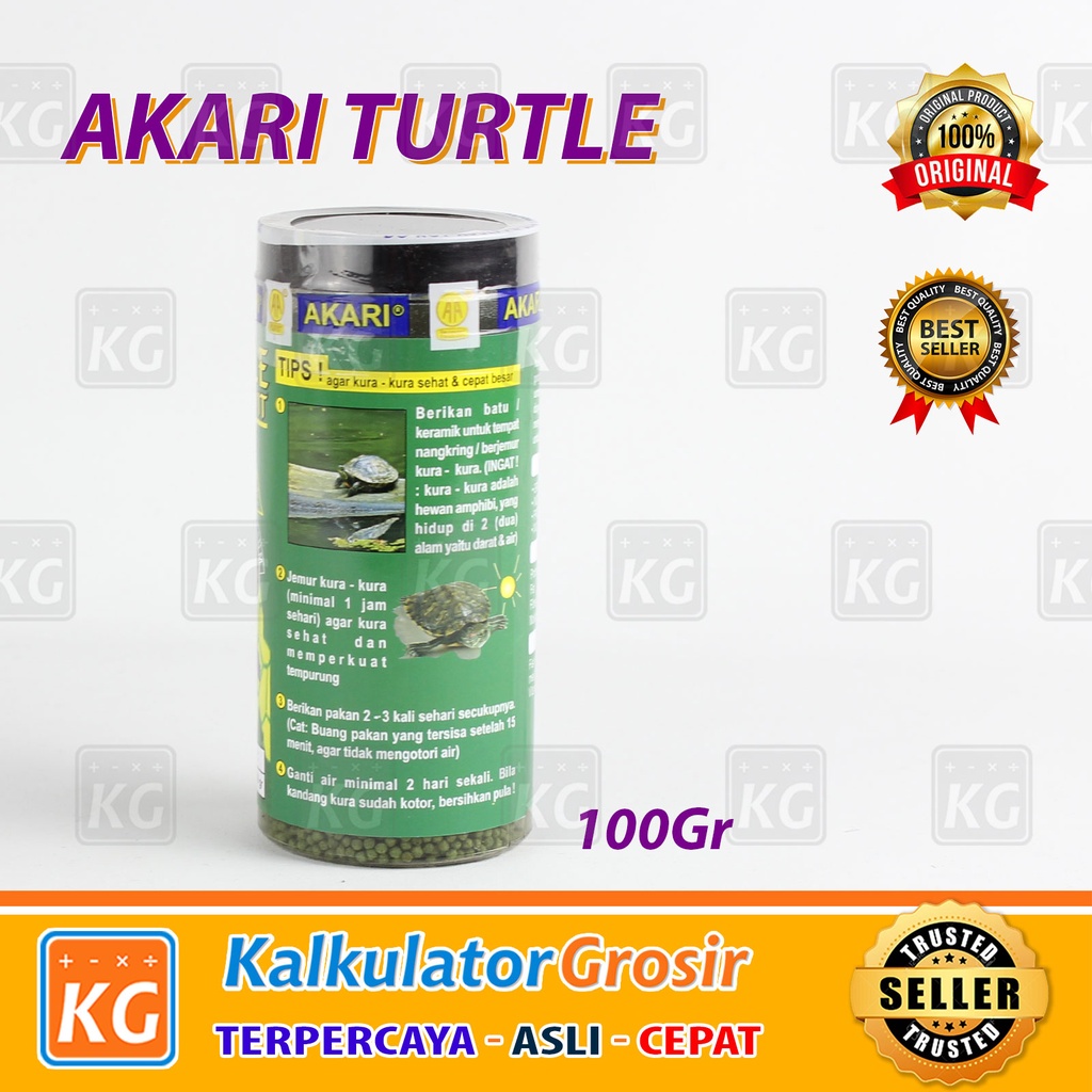 Makanan Kura Kura TURTLE VIT BOTOL @ 100gr / Makanan kura kura / pelet kura kura Brazil Air