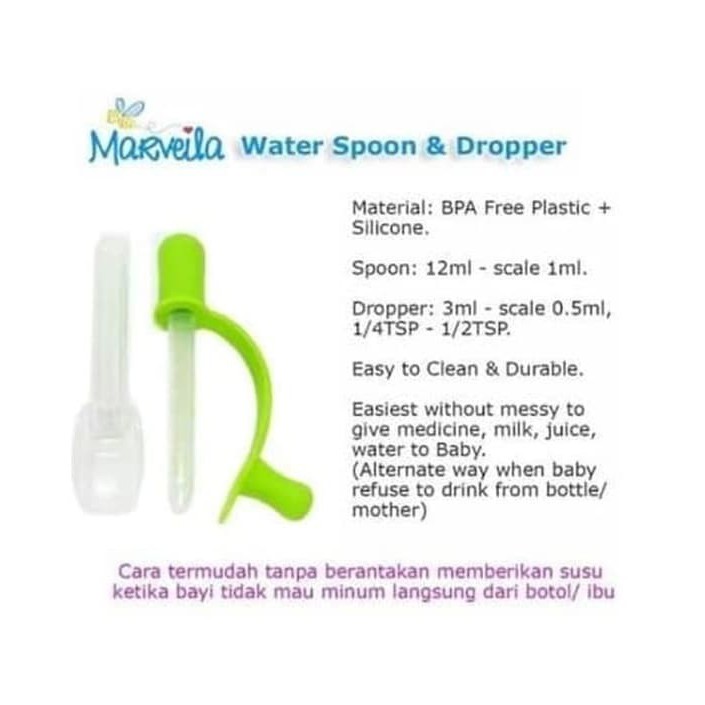 Marveila Water Spoon &amp; Dropper / Pipet Obat Bayi Anak