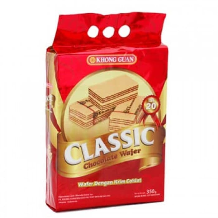 

Khong Guan Classic Chocolate Wafer 350gr / Khong Guan Classic Wafer Kemasan Plastik 350gram