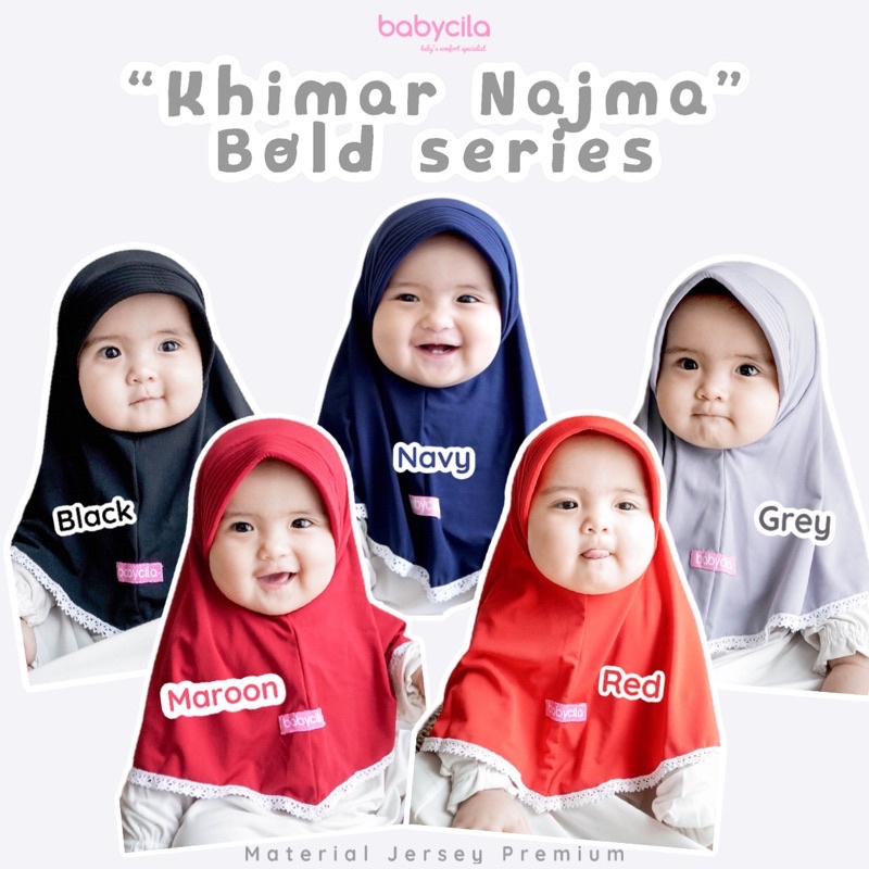 Babycila Khimar Najma Hijab Anak Jersey Premium [Bold Series]