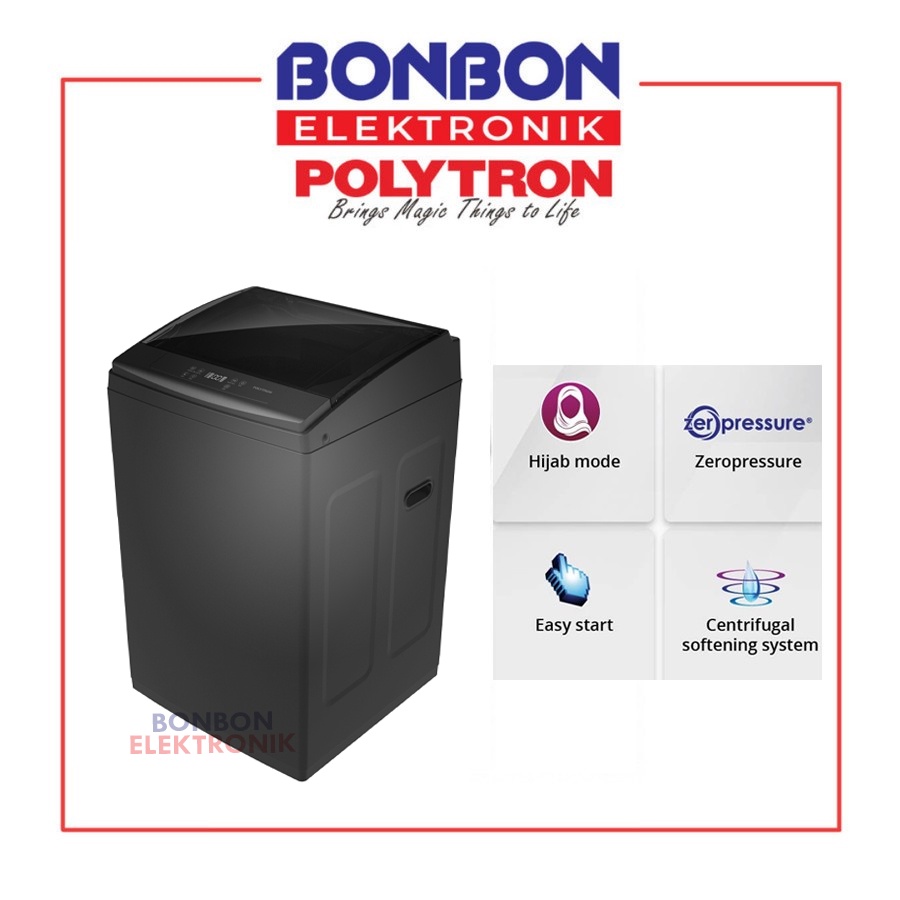 Polytron Mesin Cuci 1 Tabung 9KG PAW 90518B / 90518 B / PAW90518