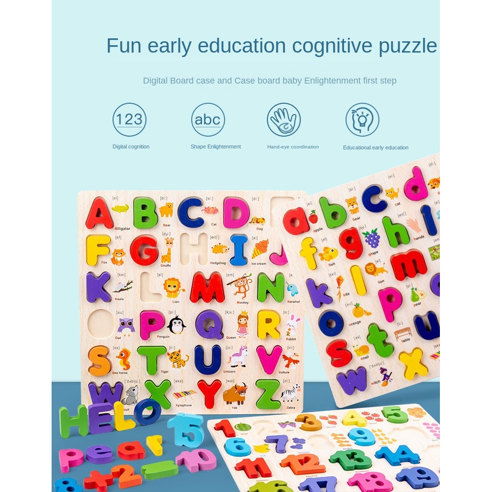 Chunky Puzzle Print Mainan Edukasi Anak Puzzle Alphabet Puzzle Alfabet Puzzle Huruf Puzzle Kayu Puzzle Anak Mainan Edukatif