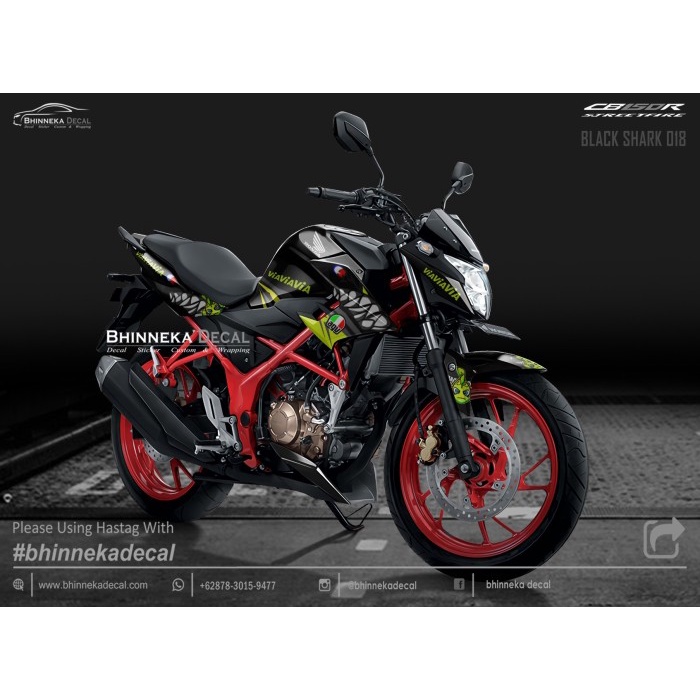 DECAL STICKER CB 150 R DESAIN BLACK SHARK-006
