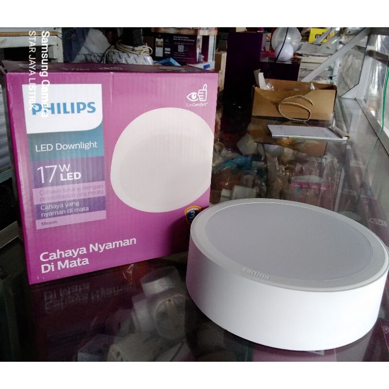 Downlight Philips Meson OB (Outbow) 24 Watt &amp; 17 Watt Putih (6500K) Pemasangan Menempel