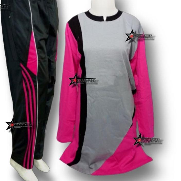 Setelan baju Olahraga Wanita muslimah / setelan baju olahraga muslimah .