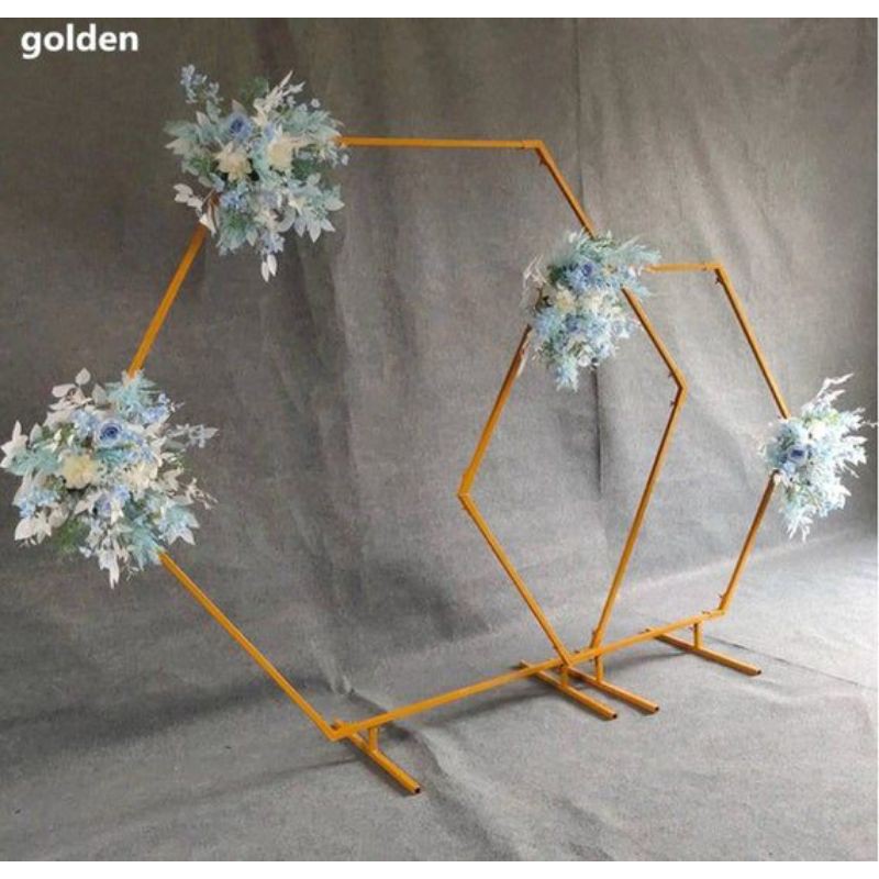 backdrop hexagon dekorasi pelaminan 1 layer