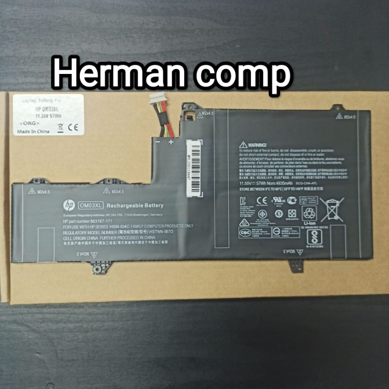 Original Baterai Hp EliteBook X360 1030 G2 HSTNN-IB7O HSN-I04C 863167-171 OM03XL