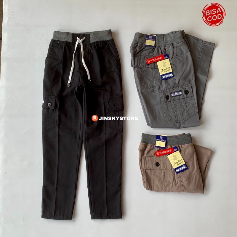 Celana panjang anak tanggung usia 9 - 13 tahun nyaman keren fashion premium warna hitam